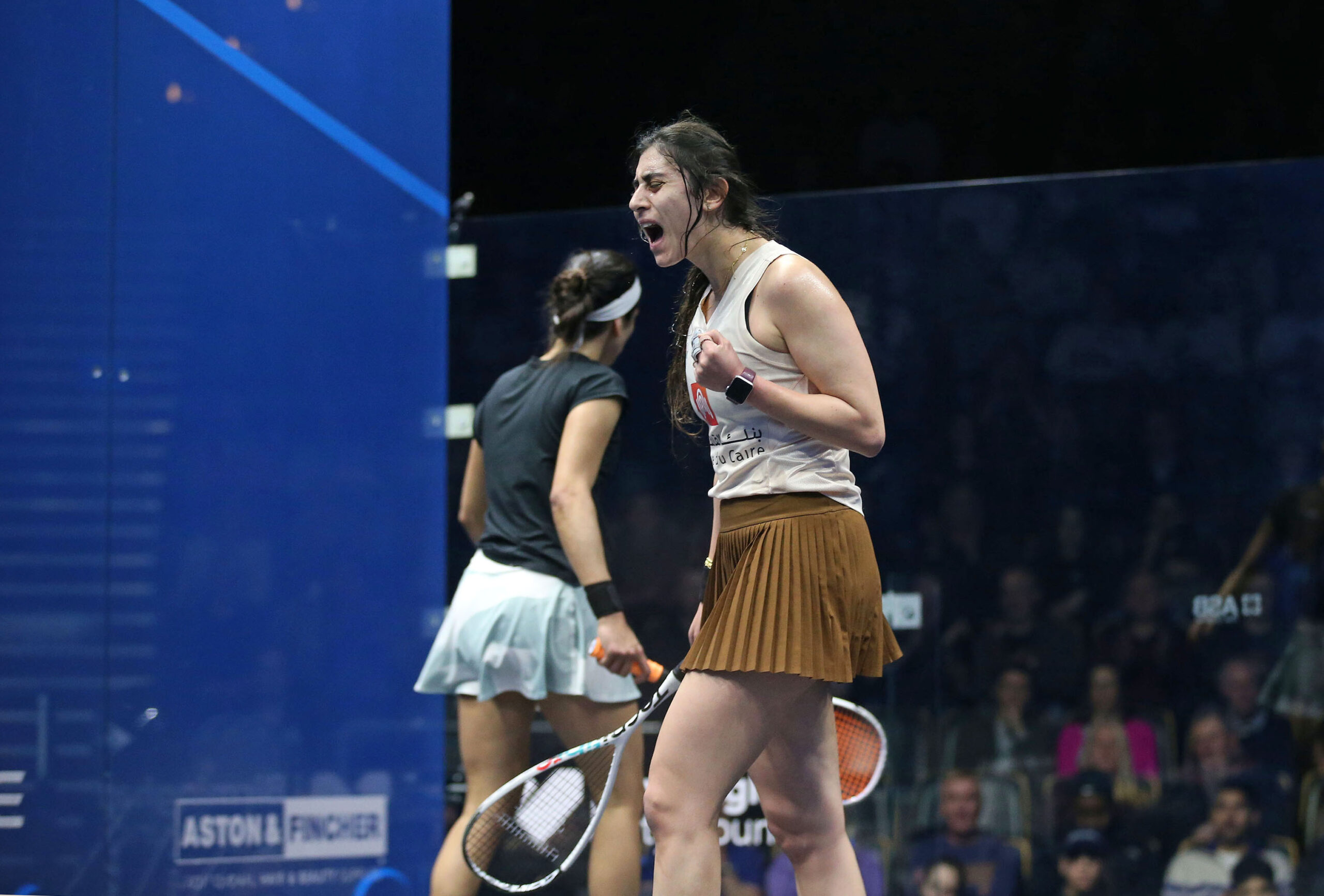 Nour El Sherbini celebrates win